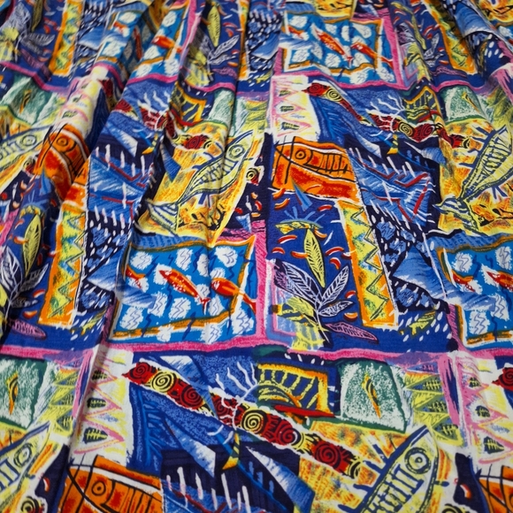 Vintage Dee Dees Abstract & Geometric Pattern Boho Mumu Dress Fun & Funky Sz 4X - Picture 3 of 6